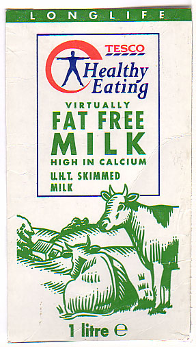 Vereinigtes Königreich: Tesco Longlife - Healthy Eating, virtually fat-free Milk