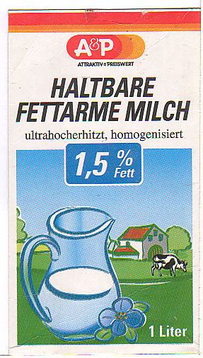 Deutschland: A&P (Attraktiv & preiswert) - Haltbare fettarme Milch