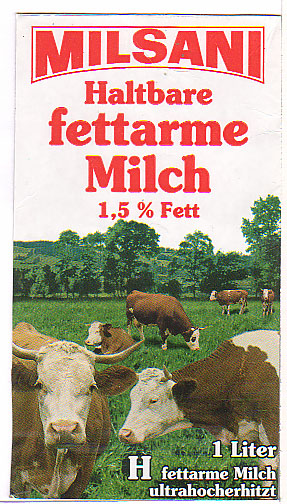 Deutschland: Milsani - Haltbare fettarme Milch, ultrahocherhitzt