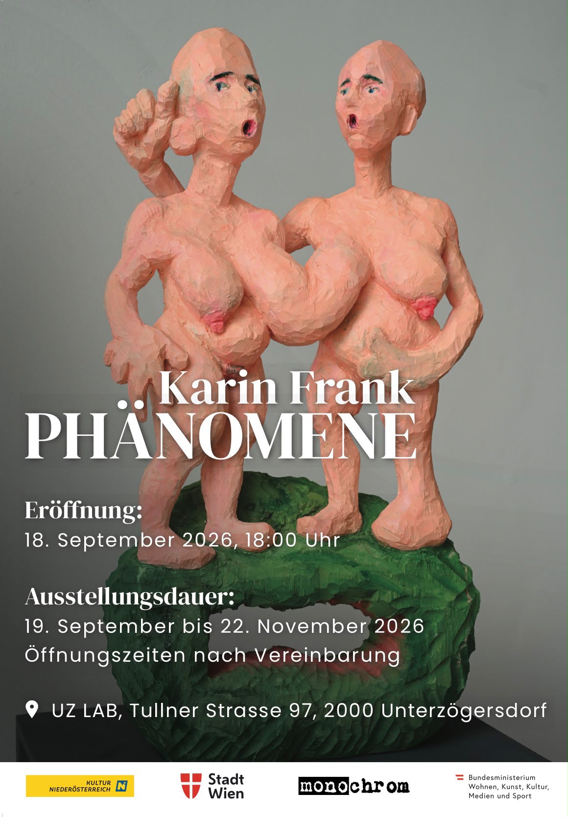 Plakat zur Ausstellung Karin Frank: Phänomene im UZ Lab